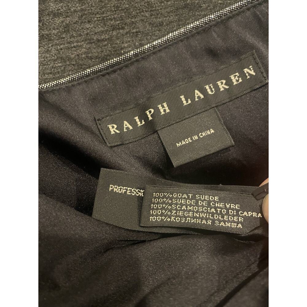 Ralph Lauren Black Label Suede Leather Bustier Corset Strapless Top Metallic 4 S - Picture 6 of 12